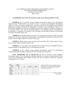 ST. LAWRENCE COUNTY INDUSTRIAL DEVELOPMENT AGENCY CIVIC DEVELOPMENT CORPORATION Resolution No. CDC-12-04-11