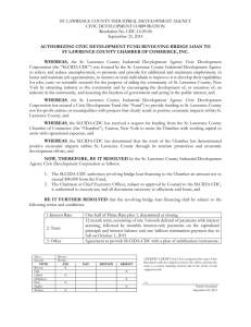 ST. LAWRENCE COUNTY INDUSTRIAL DEVELOPMENT AGENCY CIVIC DEVELOPMENT CORPORATION Resolution No. CDC-14-09-04