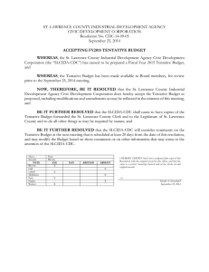 ST. LAWRENCE COUNTY INDUSTRIAL DEVELOPMENT AGENCY CIVIC DEVELOPMENT CORPORATION Resolution No. CDC-14-09-05
