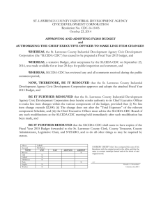 ST. LAWRENCE COUNTY INDUSTRIAL DEVELOPMENT AGENCY CIVIC DEVELOPMENT CORPORATION Resolution No. CDC-14-10-06