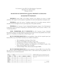 St. Lawrence County IDA Civic Development Corporation Resolution No. CDC-16-02-01