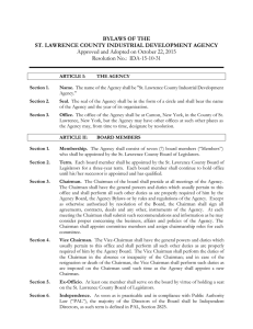 BYLAWS OF THE ST. LAWRENCE COUNTY INDUSTRIAL DEVELOPMENT AGENCY