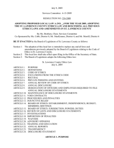 July 9, 2009  Services Committee:  6-15-2009 RESOLUTION NO. 226-2009