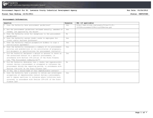 Procurement Report for St. Lawrence County Industrial Development Agency
