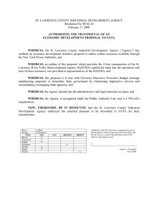 ST. LAWRENCE COUNTY INDUSTRIAL DEVELOPMENT AGENCY Resolution No. 09-02-10 February 17, 2009