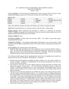 ST. LAWRENCE COUNTY INDUSTRIAL DEVELOPMENT AGENCY MINUTES OF MEETING January 7, 2010