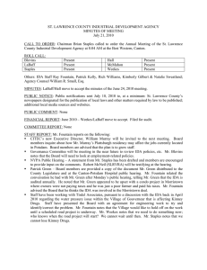ST. LAWRENCE COUNTY INDUSTRIAL DEVELOPMENT AGENCY MINUTES OF MEETING July 21, 2010
