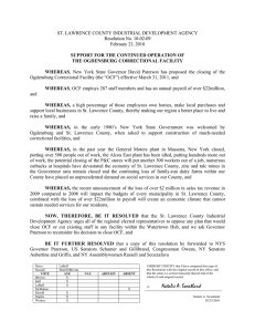 ST. LAWRENCE COUNTY INDUSTRIAL DEVELOPMENT AGENCY Resolution No. 10-02-09 February 23, 2010