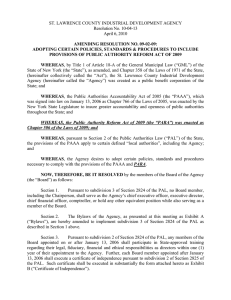ST. LAWRENCE COUNTY INDUSTRIAL DEVELOPMENT AGENCY Resolution No. 10-04-13 April 6, 2010