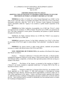 ST. LAWRENCE COUNTY INDUSTRIAL DEVELOPMENT AGENCY Resolution No. 10-06-19 June 24, 2010