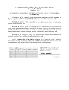 ST. LAWRENCE COUNTY INDUSTRIAL DEVELOPMENT AGENCY Resolution No. 11-02-09 February 24, 2011