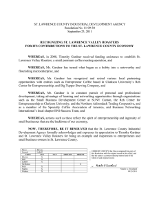 ST. LAWRENCE COUNTY INDUSTRIAL DEVELOPMENT AGENCY Resolution No. 11-09-30 September 23, 2011