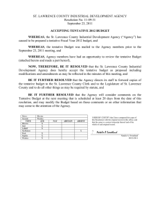 ST. LAWRENCE COUNTY INDUSTRIAL DEVELOPMENT AGENCY Resolution No. 11-09-31 September 23, 2011