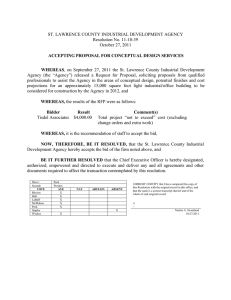 ST. LAWRENCE COUNTY INDUSTRIAL DEVELOPMENT AGENCY Resolution No. 11-10-39 October 27, 2011