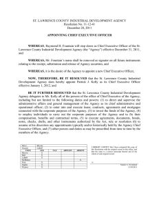 ST. LAWRENCE COUNTY INDUSTRIAL DEVELOPMENT AGENCY Resolution No. 11-12-41 December 20, 2011