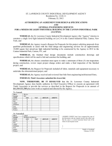 ST. LAWRENCE COUNTY INDUSTRIAL DEVELOPMENT AGENCY Resolution No. 12-02-11 February 22, 2012
