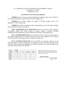 ST. LAWRENCE COUNTY INDUSTRIAL DEVELOPMENT AGENCY Resolution No. 12-09-37 September 27, 2012