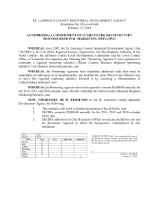 ST. LAWRENCE COUNTY INDUSTRIAL DEVELOPMENT AGENCY Resolution No. IDA-14-02-04 February 27, 2014