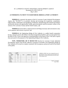 ST. LAWRENCE COUNTY INDUSTRIAL DEVELOPMENT AGENCY Resolution No. IDA-14-05-10 May 9, 2014
