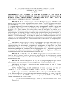 ST. LAWRENCE COUNTY INDUSTRIAL DEVELOPMENT AGENCY Resolution No. IDA- 14-06-16