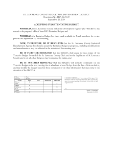 ST. LAWRENCE COUNTY INDUSTRIAL DEVELOPMENT AGENCY Resolution No. IDA-14-09-22 September 25, 2014