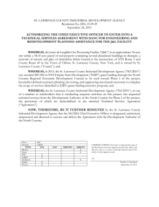 ST. LAWRENCE COUNTY INDUSTRIAL DEVELOPMENT AGENCY Resolution No. IDA-15-09-25 September 24, 2015
