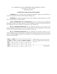 ST. LAWRENCE COUNTY INDUSTRIAL DEVELOPMENT AGENCY Resolution No. IDA-15-09-26 September 24, 2015