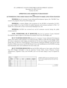 ST. LAWRENCE COUNTY INDUSTRIAL DEVELOPMENT AGENCY Resolution No. IDA-15-10-33 October 22, 2015