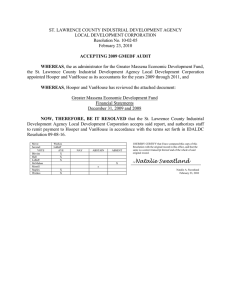 ST. LAWRENCE COUNTY INDUSTRIAL DEVELOPMENT AGENCY LOCAL DEVELOPMENT CORPORATION Resolution No. 10-02-05