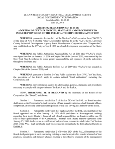 ST. LAWRENCE COUNTY INDUSTRIAL DEVELOPMENT AGENCY LOCAL DEVELOPMENT CORPORATION Resolution No.: 10-06-13