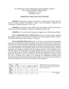ST. LAWRENCE COUNTY INDUSTRIAL DEVELOPMENT AGENCY LOCAL DEVELOPMENT CORPORATION Resolution No. 11-12-22