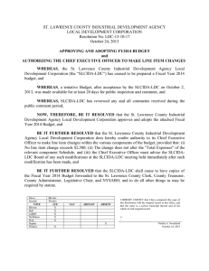 ST. LAWRENCE COUNTY INDUSTRIAL DEVELOPMENT AGENCY LOCAL DEVELOPMENT CORPORATION Resolution No. LDC-13-10-17