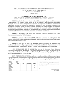 ST. LAWRENCE COUNTY INDUSTRIAL DEVELOPMENT AGENCY LOCAL DEVELOPMENT CORPORATION Resolution No. LDC-14-07-13