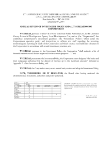 ST. LAWRENCE COUNTY INDUSTRIAL DEVELOPMENT AGENCY LOCAL DEVELOPMENT CORPORATION