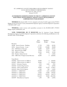 ST. LAWRENCE COUNTY INDUSTRIAL DEVELOPMENT AGENCY LOCAL DEVELOPMENT CORPORATION Resolution No. LDC-15-01-03