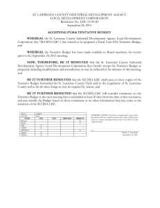 ST. LAWRENCE COUNTY INDUSTRIAL DEVELOPMENT AGENCY LOCAL DEVELOPMENT CORPORATION Resolution No. LDC-15-09-20