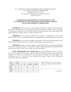 ST. LAWRENCE COUNTY INDUSTRIAL DEVELOPMENT AGENCY LOCAL DEVELOPMENT CORPORATION Resolution No. LDC-15-10-22