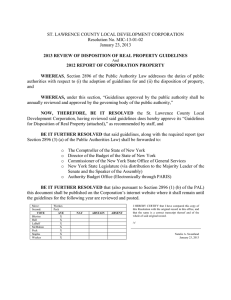 ST. LAWRENCE COUNTY LOCAL DEVELOPMENT CORPORATION Resolution No. MIC-13-01-02 January 23, 2013