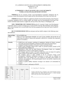 ST. LAWRENCE COUNTY LOCAL DEVELOPMENT CORPORATION Resolution No. 11-03 January 12, 2011