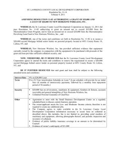 ST. LAWRENCE COUNTY LOCAL DEVELOPMENT CORPORATION Resolution No. 11-14 February 9, 2011