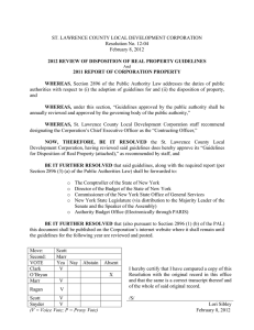 ST. LAWRENCE COUNTY LOCAL DEVELOPMENT CORPORATION Resolution No. 12-04 February 8, 2012