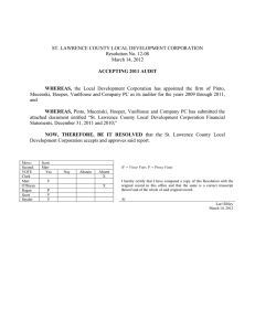 ST. LAWRENCE COUNTY LOCAL DEVELOPMENT CORPORATION Resolution No. 12-08 March 14, 2012