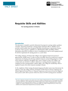 Fact Sheet Requisite Skills and Abilities Introduction