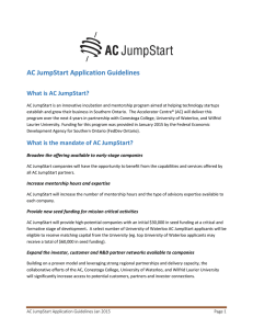 AC JumpStart Application Guidelines  What is AC JumpStart?