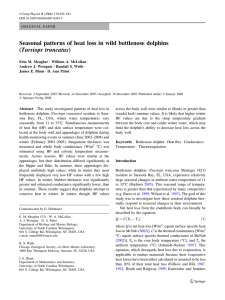 Seasonal patterns of heat loss in wild bottlenose dolphins (Tursiops truncatus)