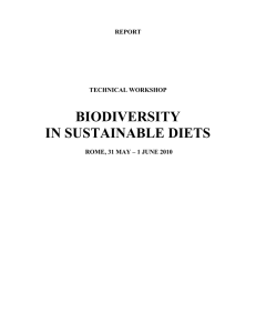 BIODIVERSITY IN SUSTAINABLE DIETS REPORT