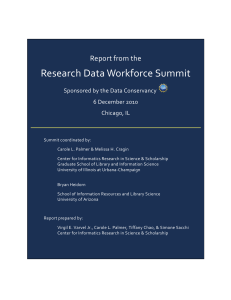 Research Data Workforce Summit Report from the Sponsored by the Data Conservancy