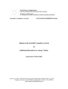 Opinion of the Scientific Committee on Food on EUROPEAN COMMISSION