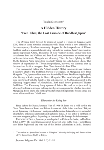 A Hidden History “Free Tibet, the Lost Crusade of Buddhist Japan” *