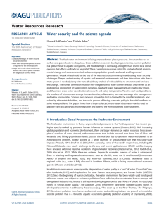 Water security and the science agenda RESEARCH ARTICLE